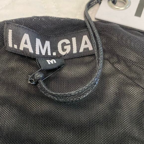 I Am Gia Mesh Mini Ruched Adjustable Dress Women Medium Goth Witchy Dark Romance - Picture 5 of 11